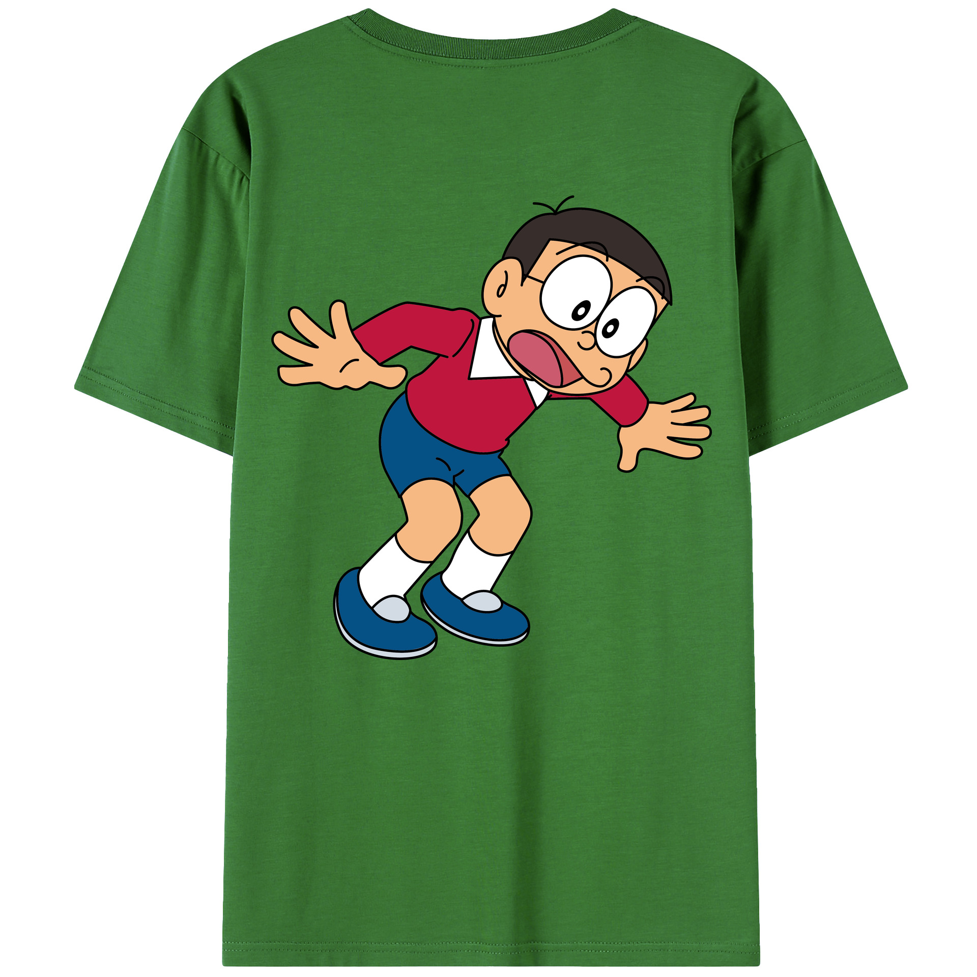 （画像用） ドラえもん 野比 のび太 Doraemon Nobita Nobi レディース半袖Tシャツ(バックプリント)